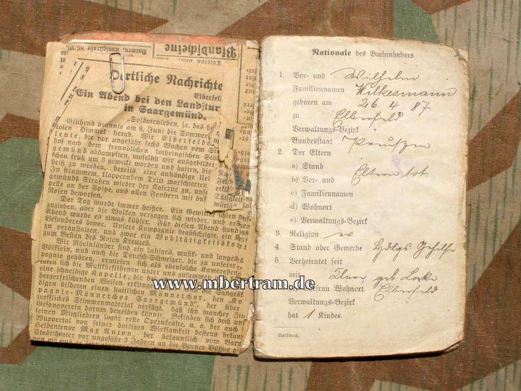 12835-33 Dokumenten- u. Fotokonvolut, 1.WK, Armierungs Bataillon