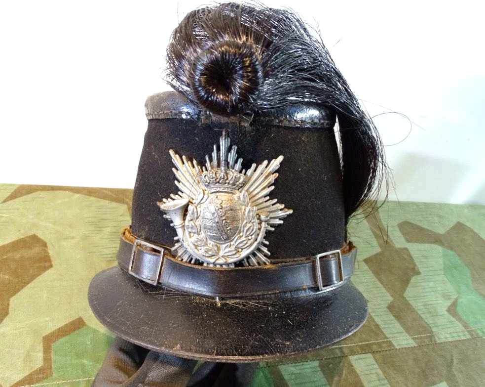 Sachsen Tschako für Mannschaften Jäger um 1900