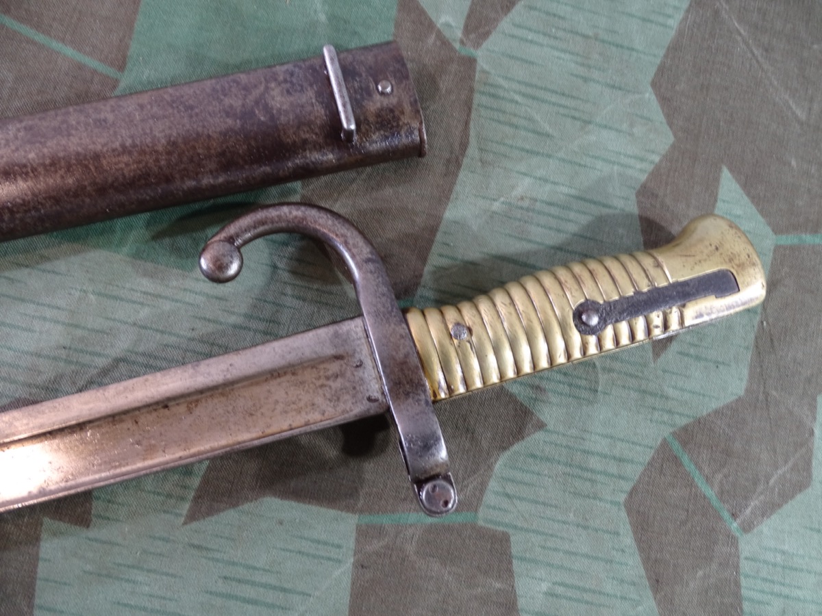 Frankreich Chassepot-Bajonett St. Etienne 1869, Metallscheide , Nummerngleich J 78615 Frankreich Chassepot-Bajonett St. Etienne 1869, Metallscheide , Nummerngleich J 78615