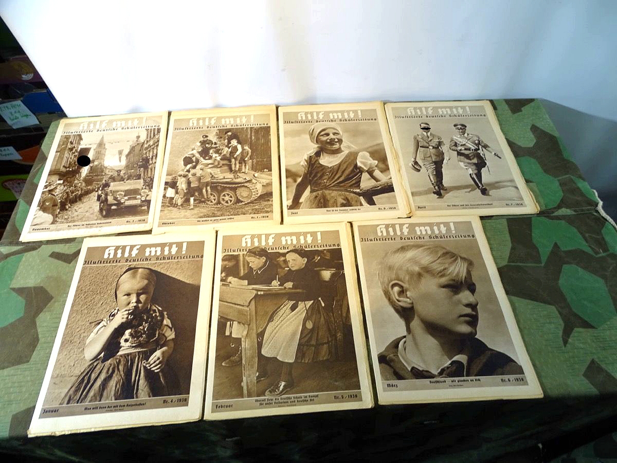 7 Hefte "Hilf Mit" Illustrierte deutsche Schülerzeitung 1938