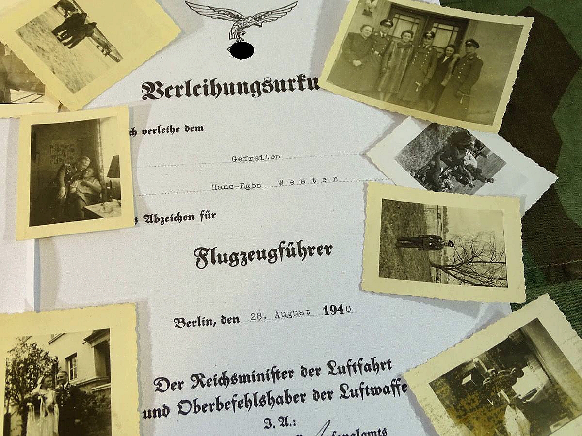 Fotonachlass mit Kopie der Urkunden, DK Gold Träger und Ehrenpokal Inhaber Jagdflieger d. Luftwaffe Fotonachlass mit Kopie der Urkunden, DK Gold Träger und Ehrenpokal Inhaber Jagdflieger d. Luftwaffe