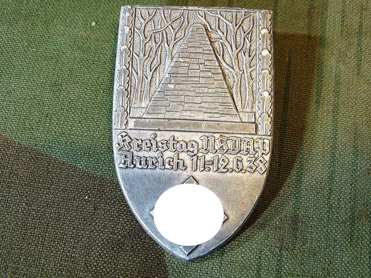 Treffabzeichen Kreistag der NSDAP Aurich 11.-12.6.1938, Alu, Hst.: Paulmann & Crone Lüdenscheid