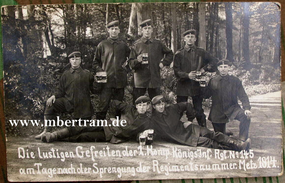 Feldpostkarte "1.Kp. Königs Inf.Rgt.No.145, Metz 1914"