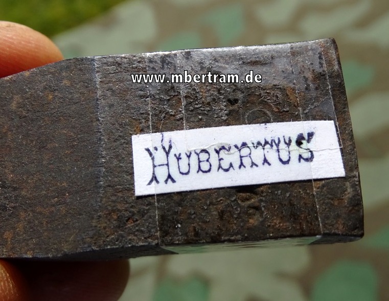 Hersteller Prägestempel der Fa. Hubertus Schneidwarenfabrik, Kuno Ritter Solingen