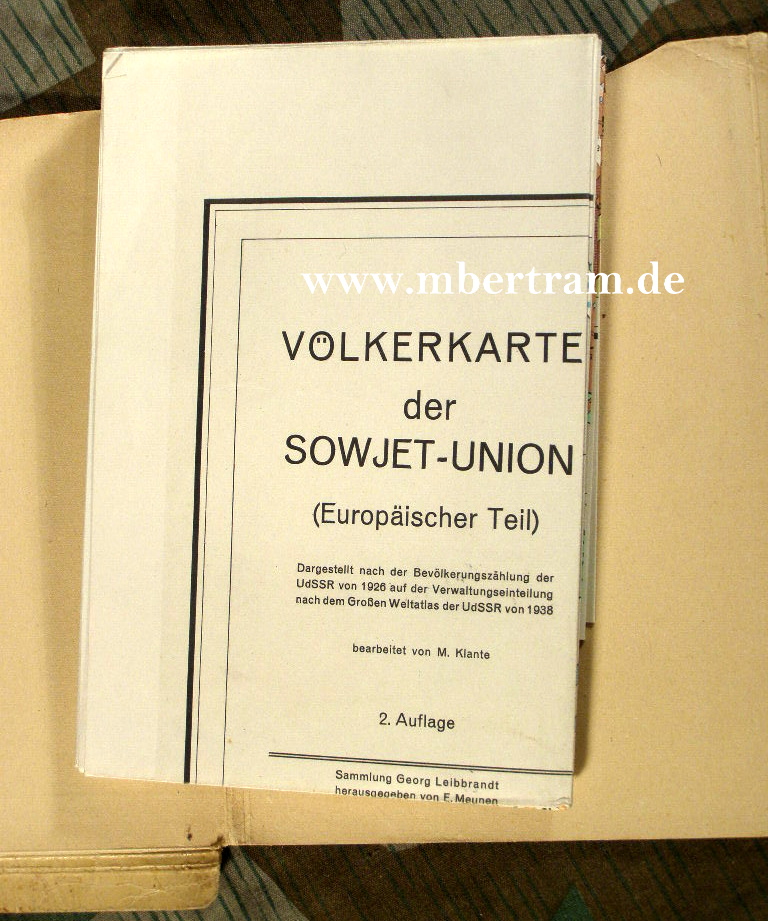 Landkarte " Die Völker der Sowjetunion" Berlin 1941
