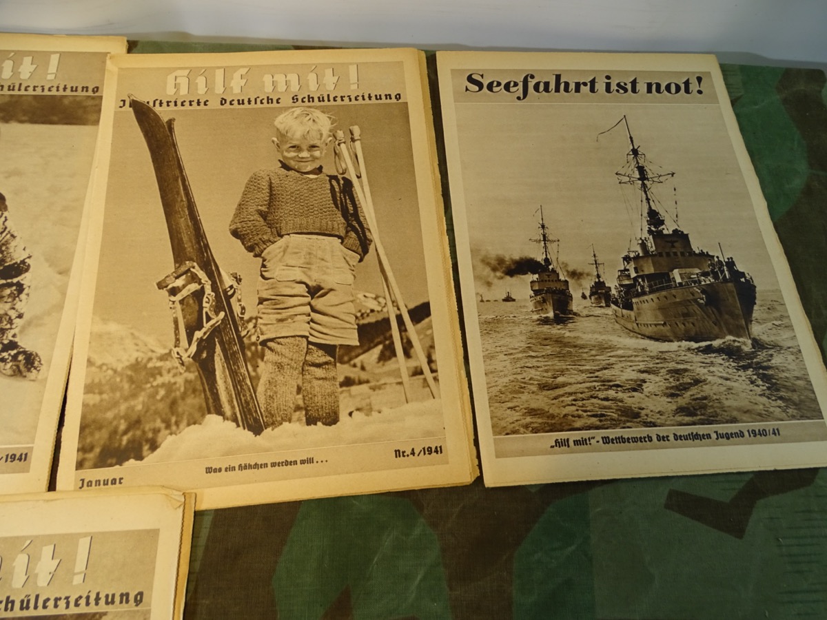 5 Hefte "Hilf Mit" Illustrierte deutsche Schülerzeitung 1941