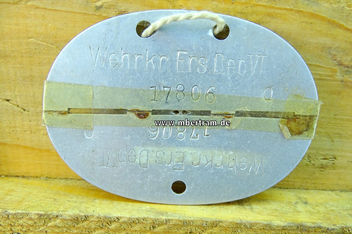 Wehrmacht Heer Erkennungsmarke: Wehrkr. Ers. Dep. VI, Aluminium