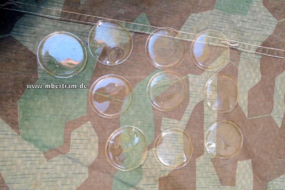 10 Gasmasken Ersatzgläser 2. WK, Wehrmacht ohne Packpapier