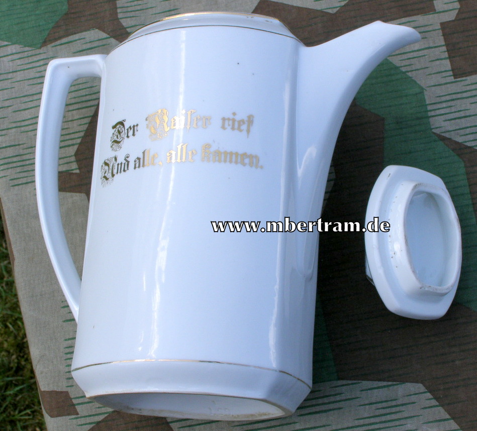 11274-17 7 teiliges, patriotisches Kaffeeservice, 1914. mit EK