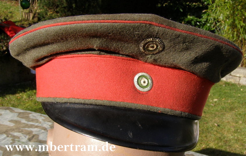 Sachsen, Infanterie Offiziers Schirmmütze feldgrau 1.WK