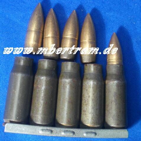 5 Patronen Sturmgewehr 44 auf Ladestreifen (Code 44 ads)