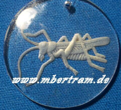 WHW Glasabzeichen "Grasshüpfer", März 1940, Serie Tiere des Dorfteiches .