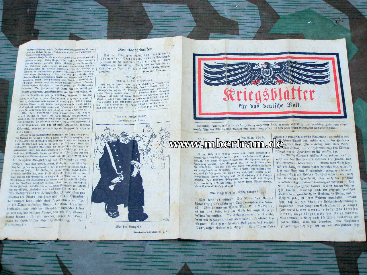 Alliiertes Propaganda Flugblatt 1. WK" Kriegsblätter ...