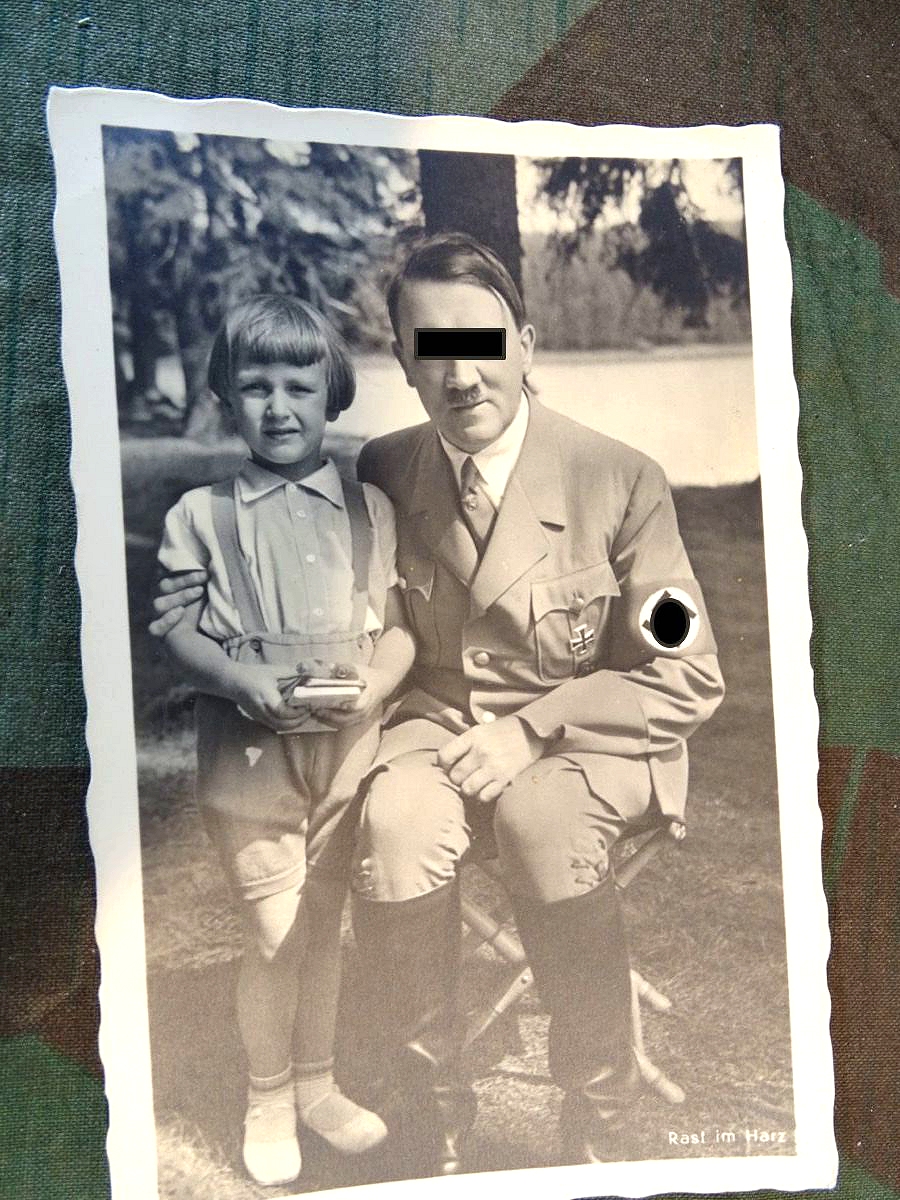 Propaganda Portrait Postkarte Adolf Hitler mit kleinem Mädchen