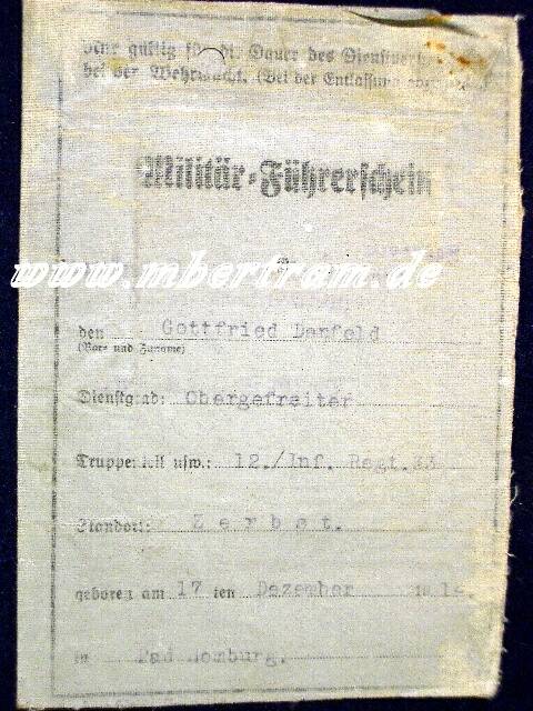 Militärführerschein, 12. Inf. Rgt. 31, "Halbkette 10 To. "