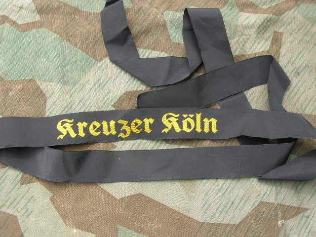 Mützenband Kriegsmarine "Kreuzer Köln" Repro