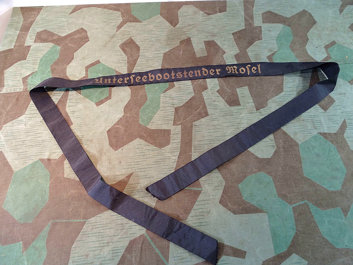Kriegsmarine Schiffsnamens Mützenband: Unterseebootstender Mosel, sehr selten !!
