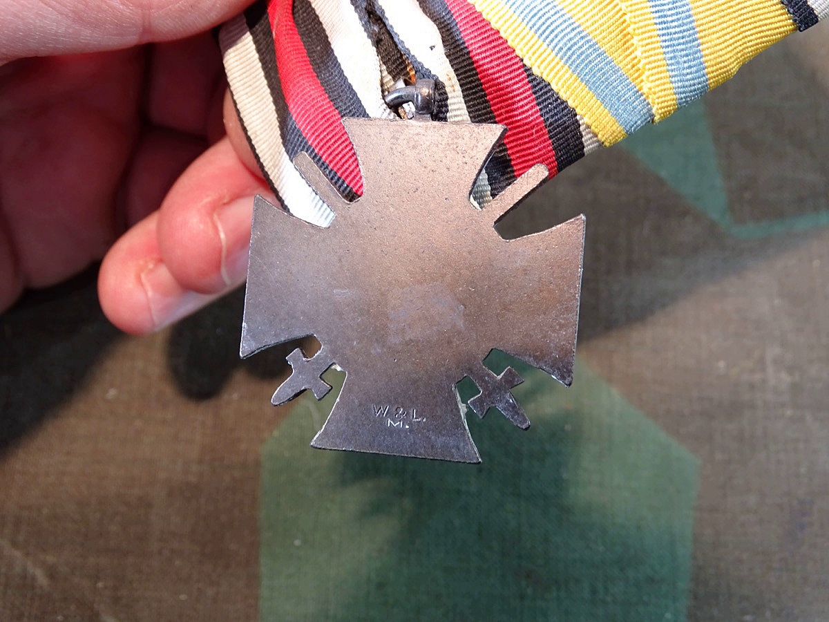 3er Ordensspange EK 2 1914, Friedrich August Medaille, Ehrenkreuz für Frontkämpfer 3er Ordensspange EK 2 1914, Friedrich August Medaille, Ehrenkreuz für Frontkämpfer