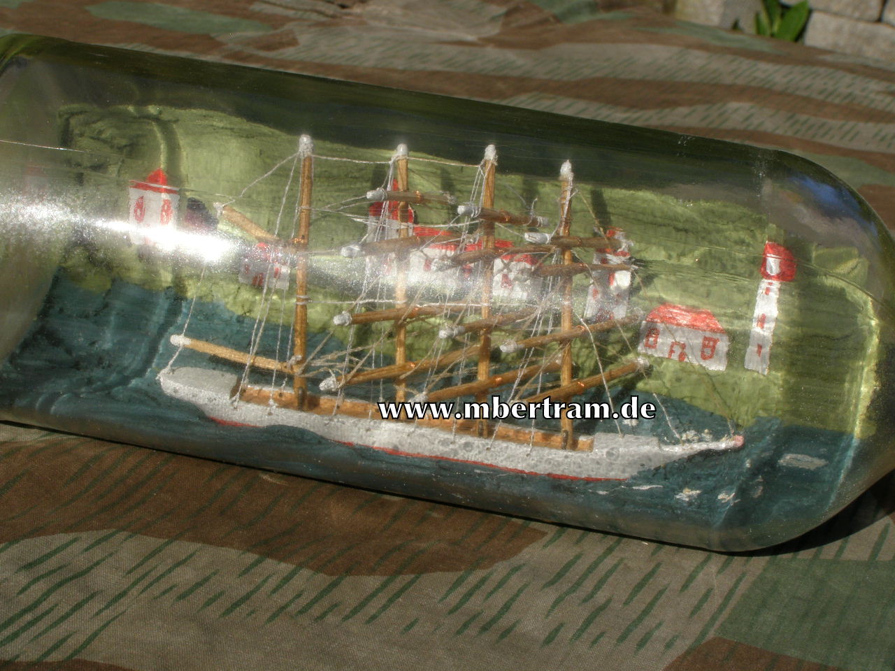 Flaschenschiff aus Nachlass Kriegsmarine " Gorch Fock "