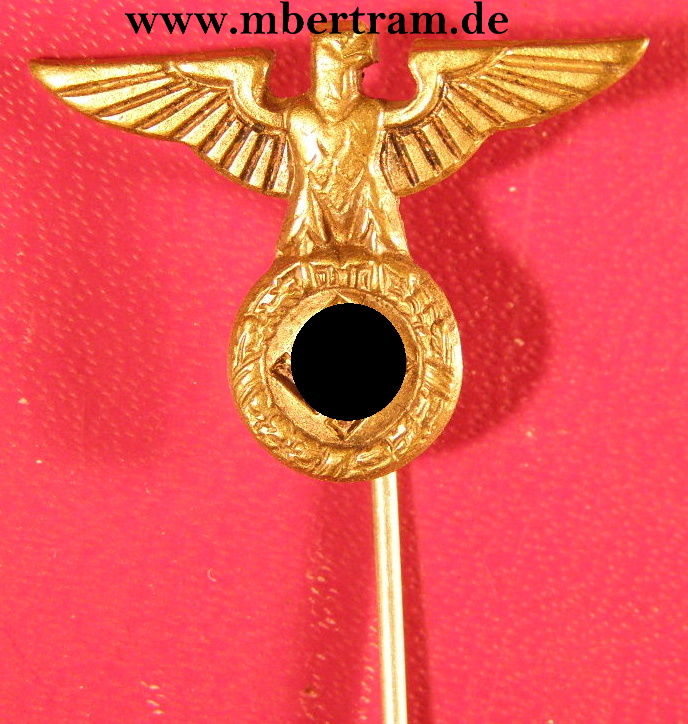 ( NSDAP ) Hoheitsabzeichen/Amtswalter-Abzeichen, 17 mm , Steinauer & Lück Lüdenscheid, ges Gesch. 