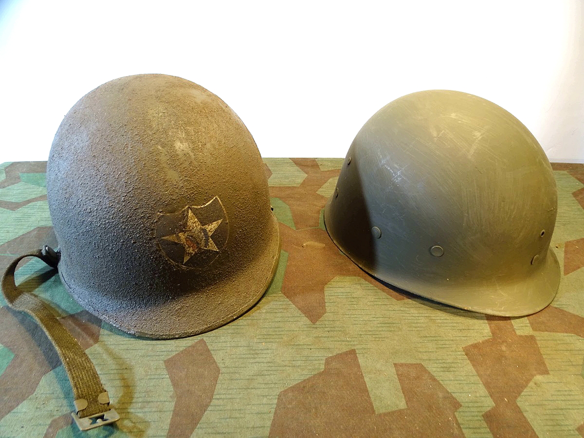 US Stahlhelm 2. Weltkrieg Modell  1944. "Indianhead" Div. neu lackiert. 