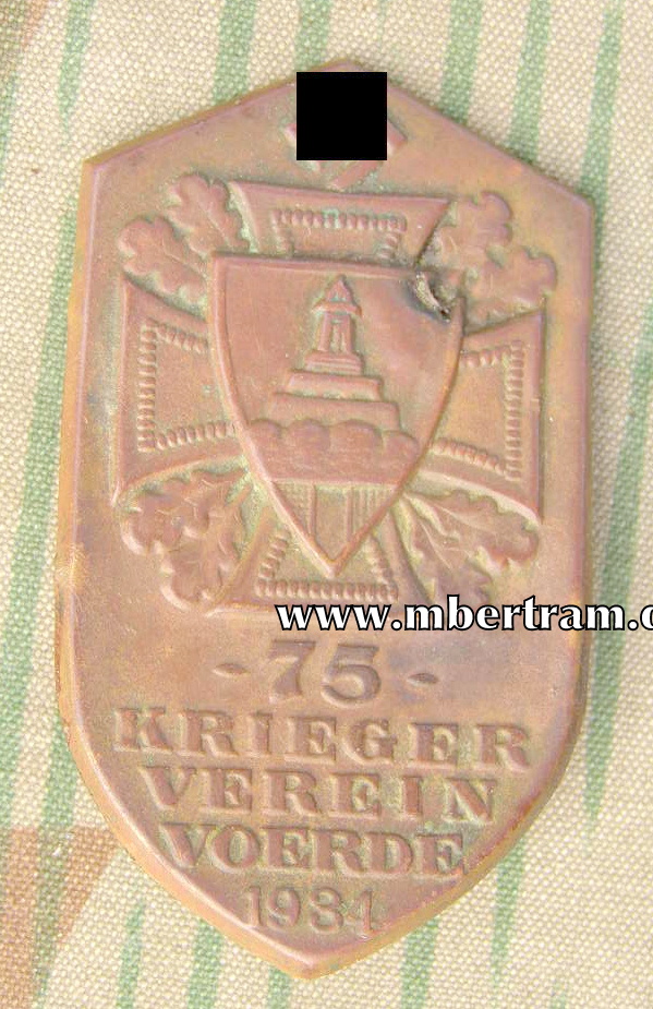 75 - Kriegerverein Voerde 1934, Buntmetall, bronziert