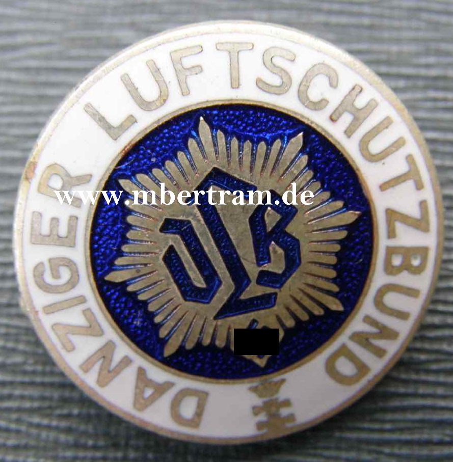 Danziger Luftschutzbund Mitgliedsabzeichen, gesGesch. Selten!