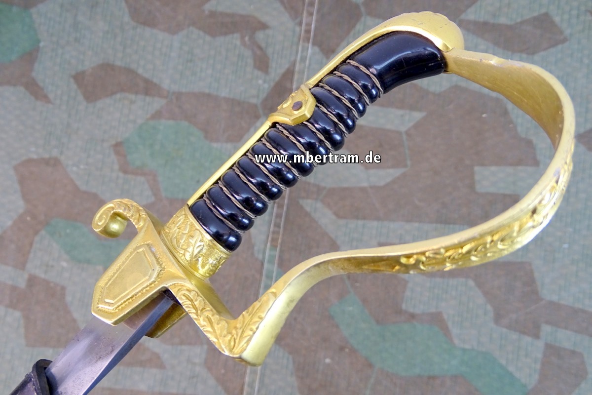 Heeres Offizierssäbel, golden eloxiertes Aluminium Griffstück, seltene Variante