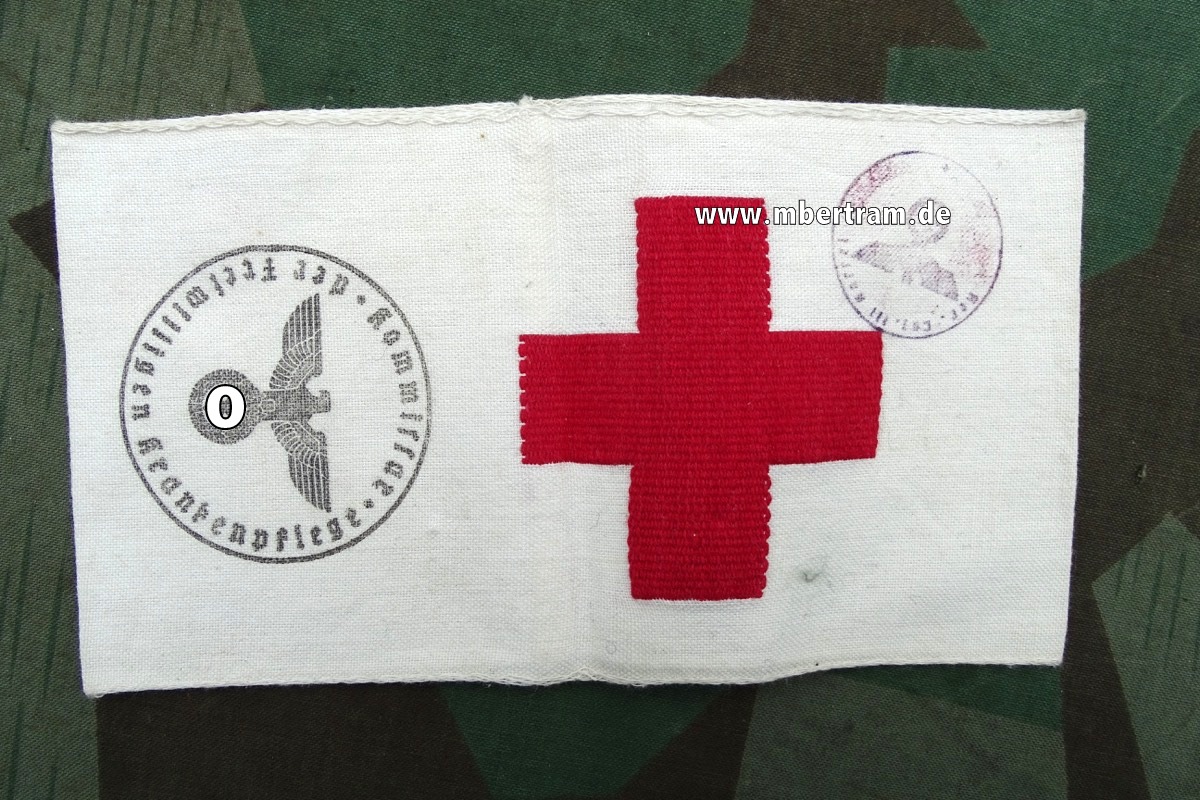 Armbinde Rotes Kreuz Sanitäter  oder Krankenschwester, 2. Weltkrieg