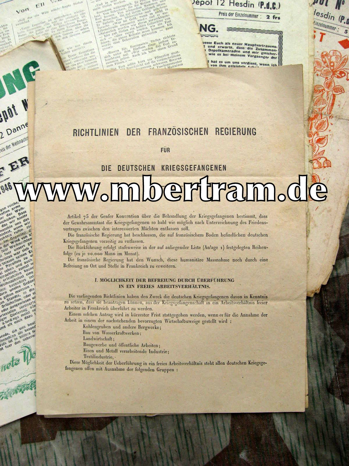 12982-2 Kriegsgefangenen Zeitung, Depot No. 12, Hesdin 1946/47/48
