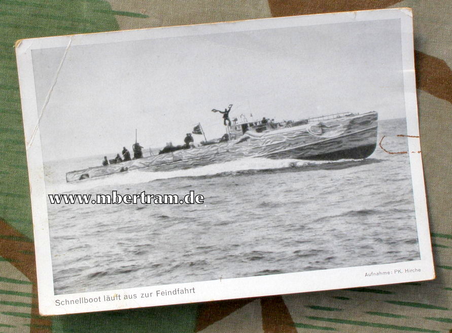 Propagandapostkarte "Schnellboot läuft aus zur Feindfahrt"