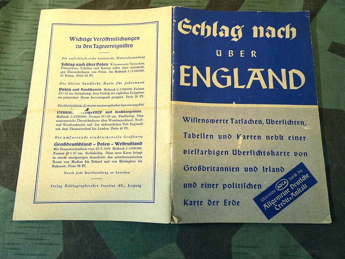 Schlag nach über England, Soldaten Information aus Landser Nachlass. Um 1940