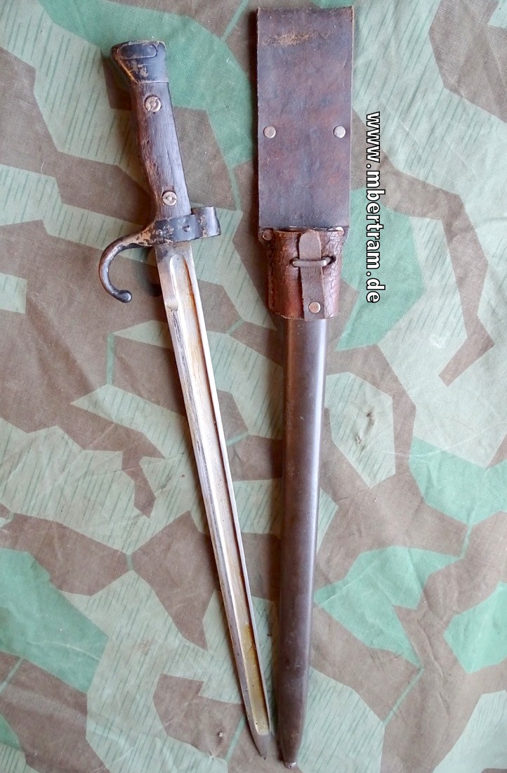 Frankreich, Bajonett Mle. 1892 Mannlicher-Berthier,  modifiziert für 1. WK Nutzung