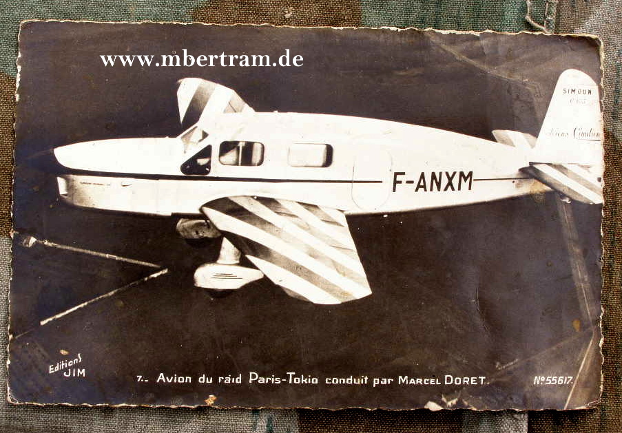 Flugzeug von Marcel Doret auf dem Flug Paris Tokio