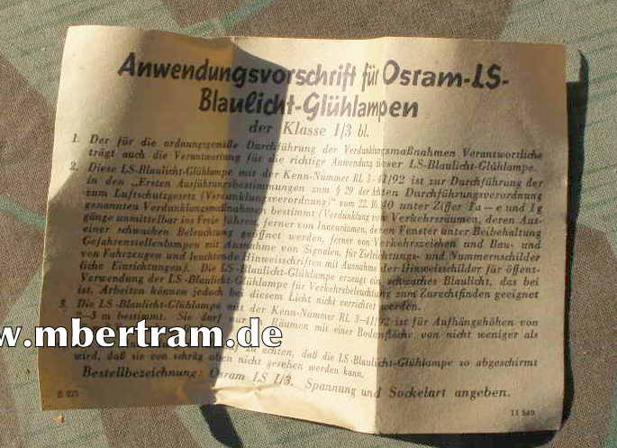 13550-2 Osram Luftschutz Lampe, 25 W, Verpackung, Anleitung