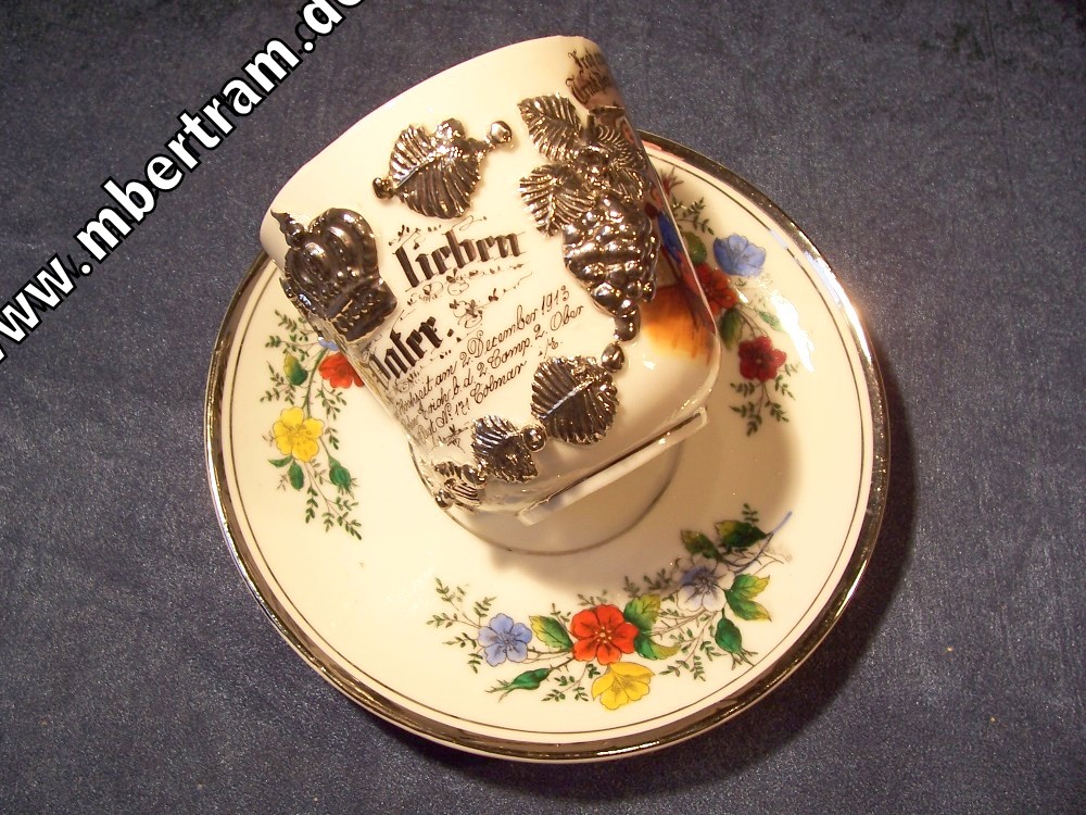 Tasse und Unterteller 2. Kompanie Infanterie Regiment Nr.171 in Colmar