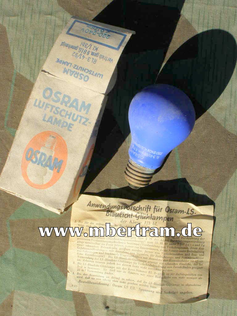 Osram Luftschutz Lampe, 25 W, Verpackung, Anleitung