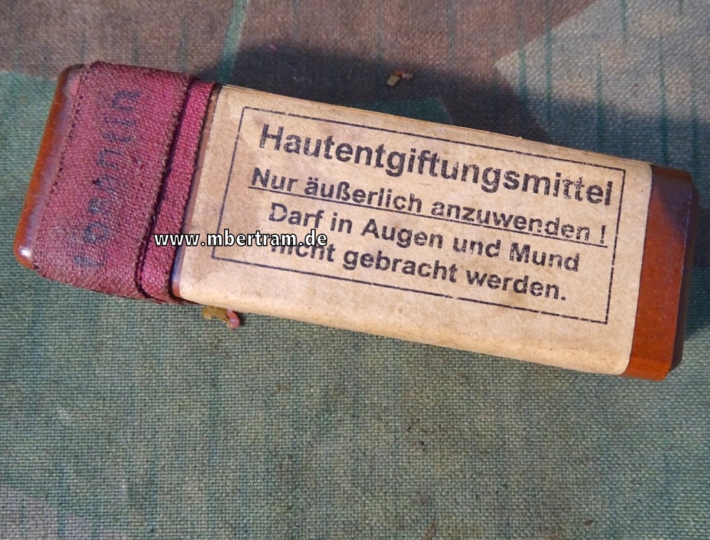 Wehrmacht Gas-Hautentgiftungsmittel Losantin, von 1940, roter Ring