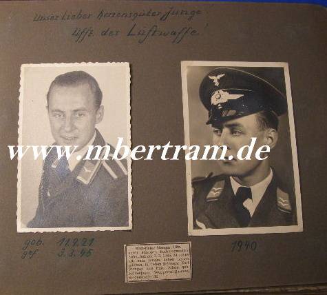 Dienstzeit Fotoalbum LW Bordschütze, 1940 bis 03.03.1945
