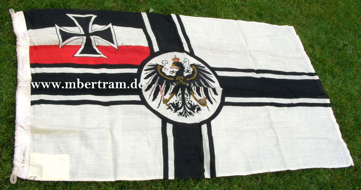 Kaiserliche Marine Reichskriegsflagge Kammerstück 1915,, 83x156 cm