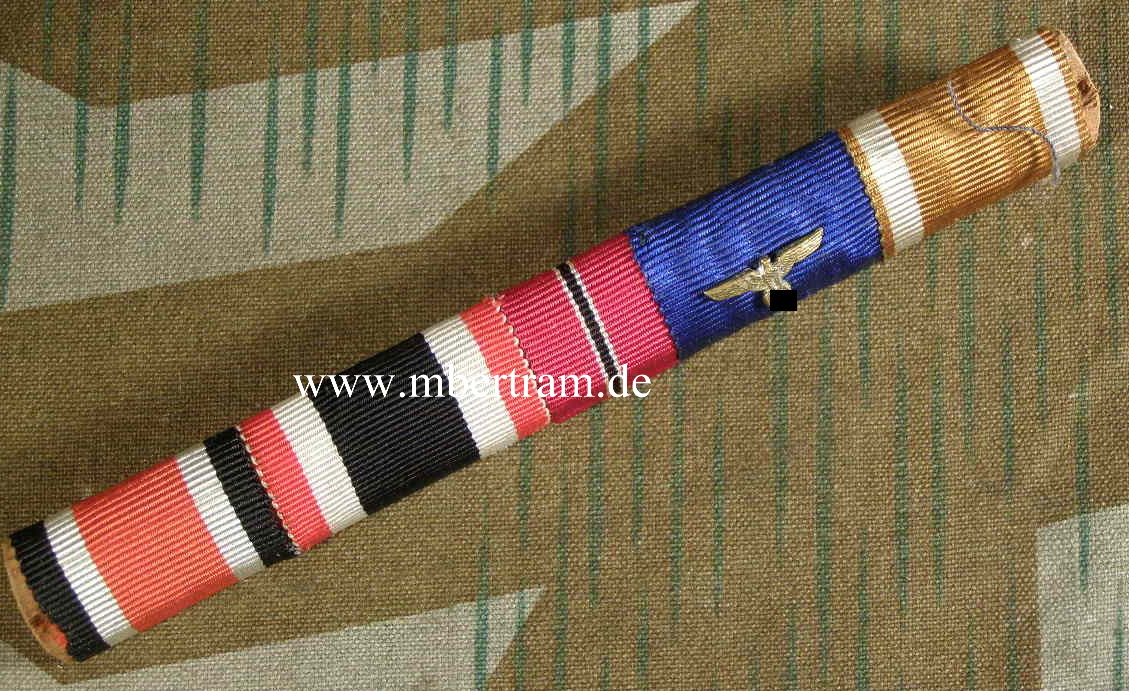 5er Bandspange:EK2 ,KvK, Ostmed., WH DA 4J., Schutzwall.