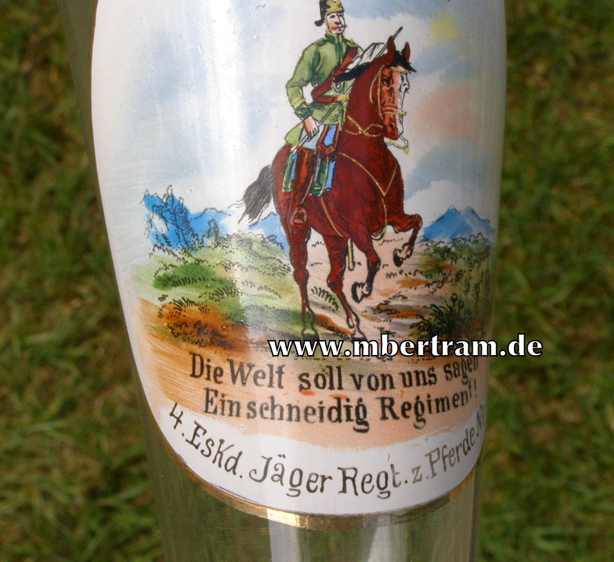 11279-8 Krug, Gläser: 4.Esk. Jäger z.Pferde No.4 Graudenz 1908