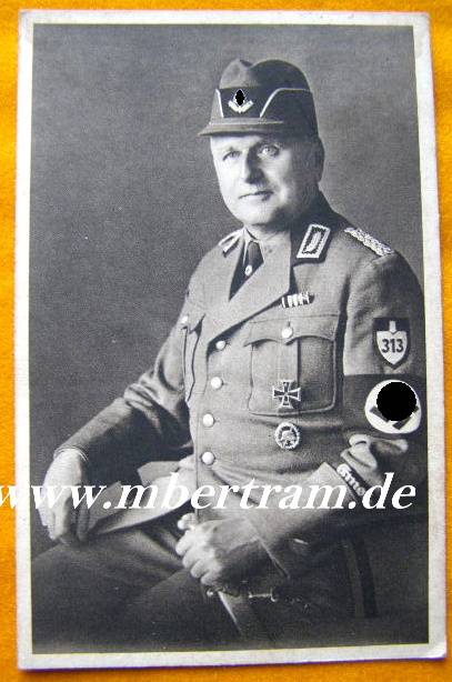 Portraitpostkarte RAD Arbeitsführer Laeis, Gruppenführer