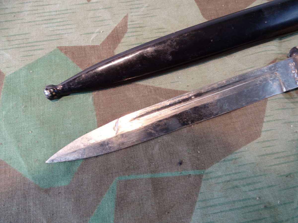Extra Seitengewehr KS 98 mit Hirschhorn Griffschalen Gebirgsjäger, WKC Solingen. Stempel P.D.W Extra Seitengewehr KS 98 mit Hirschhorn Griffschalen Gebirgsjäger, WKC Solingen. Stempel P.D.W