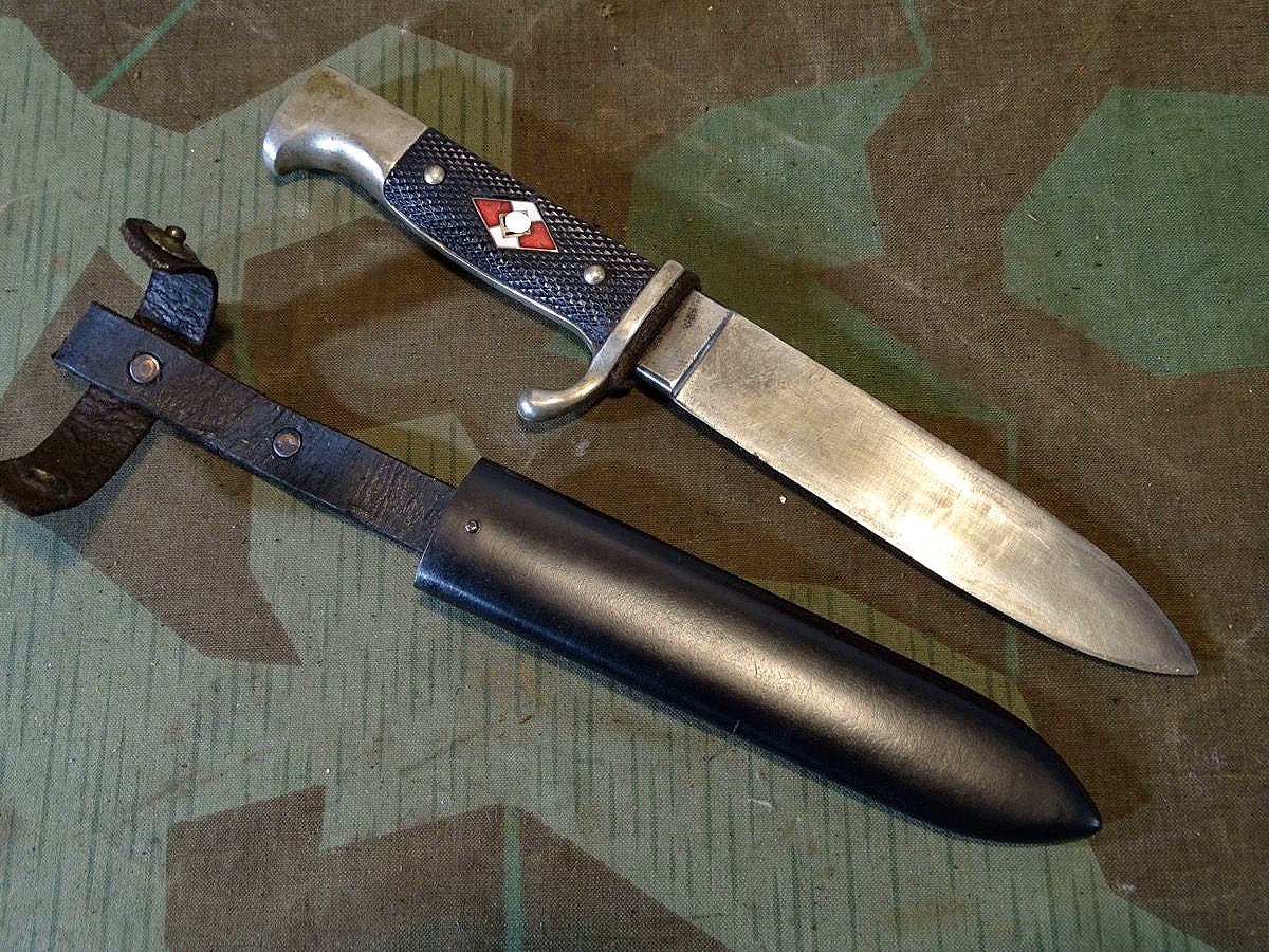 Früher HJ Dolch / HJ Fahrtenmesser, Seltener Hst. RZM M 7/30, G.Gräfrath, SG, Trägegravur "Erich Kern."