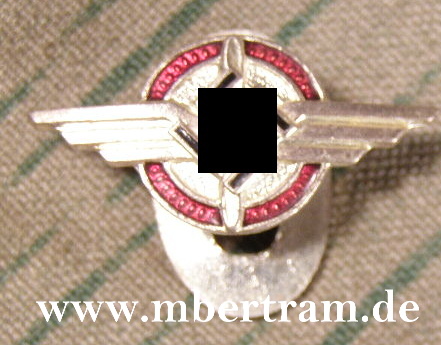 Zivilabzeichen Deutscher Luftsport Verband, 3. Form sehr klein, ca. 1cm hoch, Knopflasche