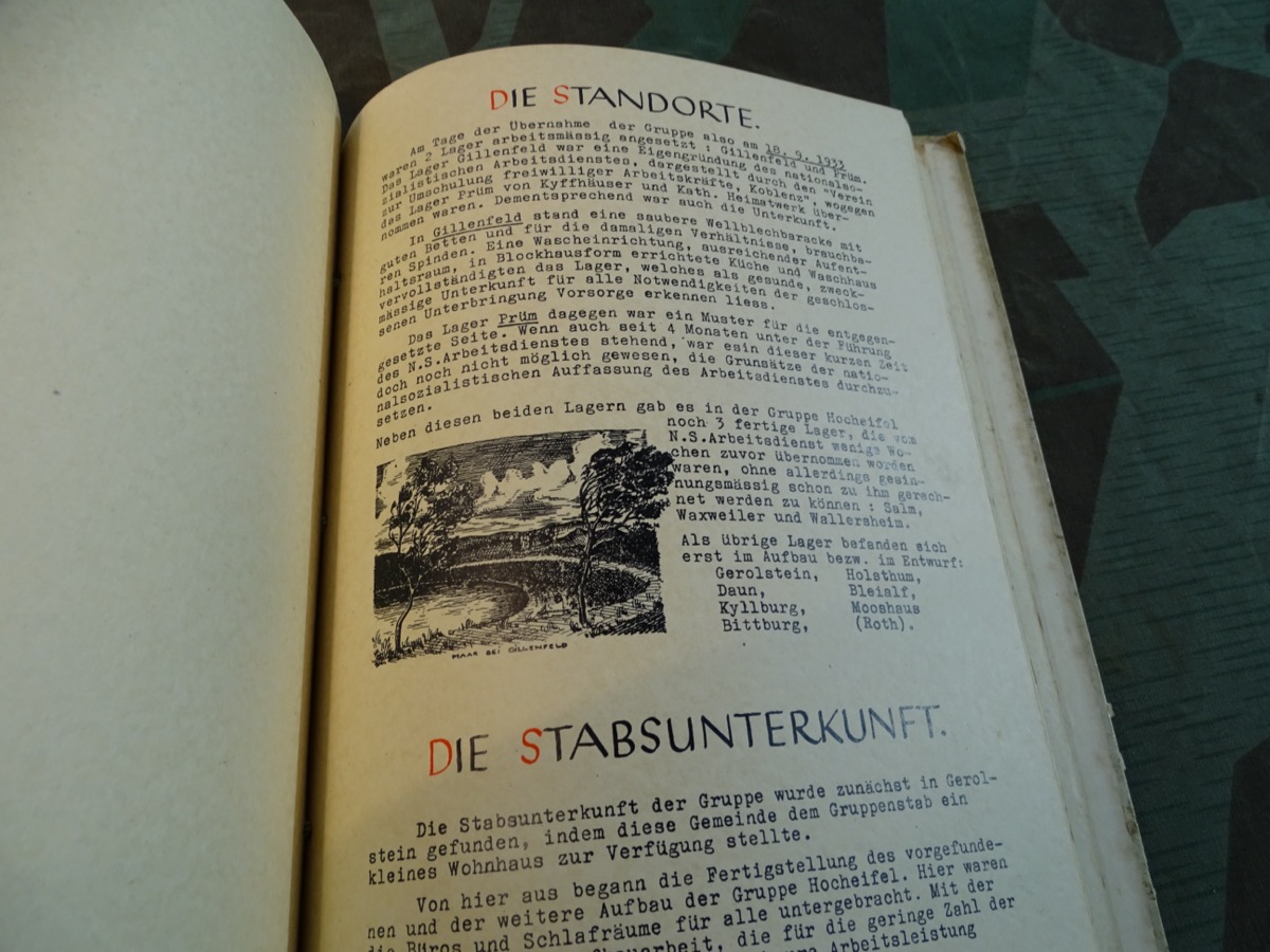 Gau Chronik über die Anfänge des Arbeitsgaues XXIV Mittelrhein. Seltenes und aufwendig gestalltetes Buch-