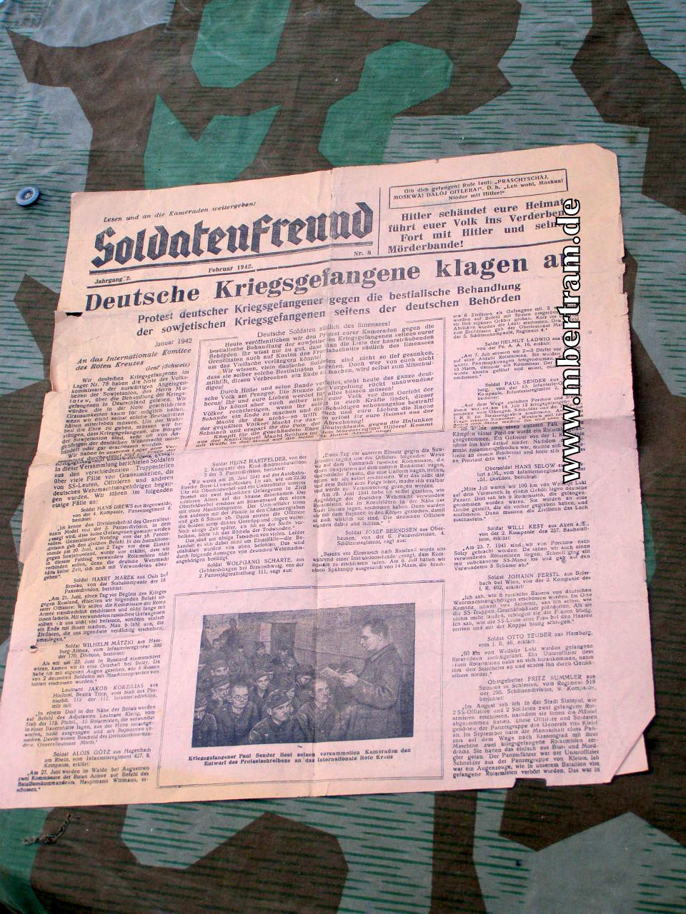 Alliiertes Propaganda Flugblatt " Soldatenfreund, Feb. 1942.....