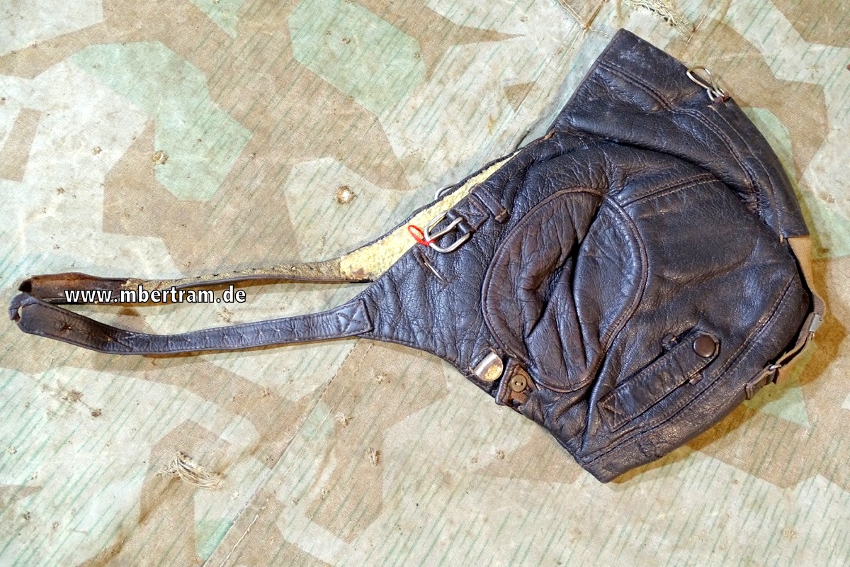 WH Luftwaffe Flieger Lederkopfhaube,  o. Sprechfunk, Lkp W 101