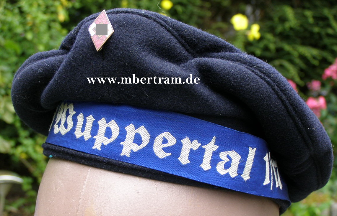 Marine HJ dunkelblaue Tellermütze für "1/17 Wuppertal"